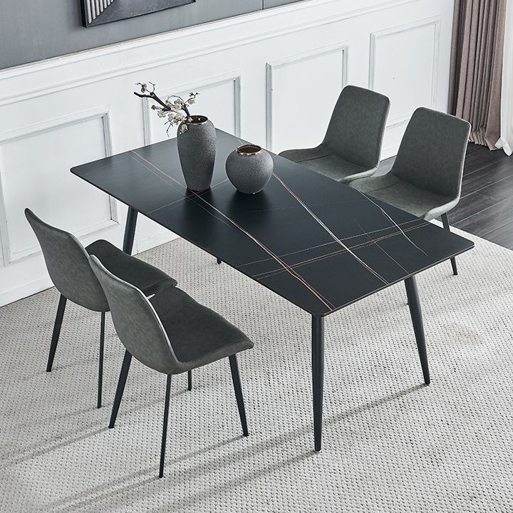 Rectangle Dining Table Stone Dining Table with 4 Legs for Dining Room