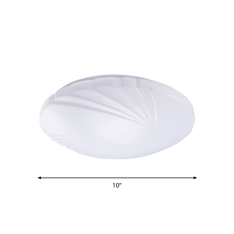 Shell Shaped Kitchen Dinette Flush Mount Acrylic Simple Style LED Ceiling Lamp in White/3 Color Light, 10"/14"/16" Dia