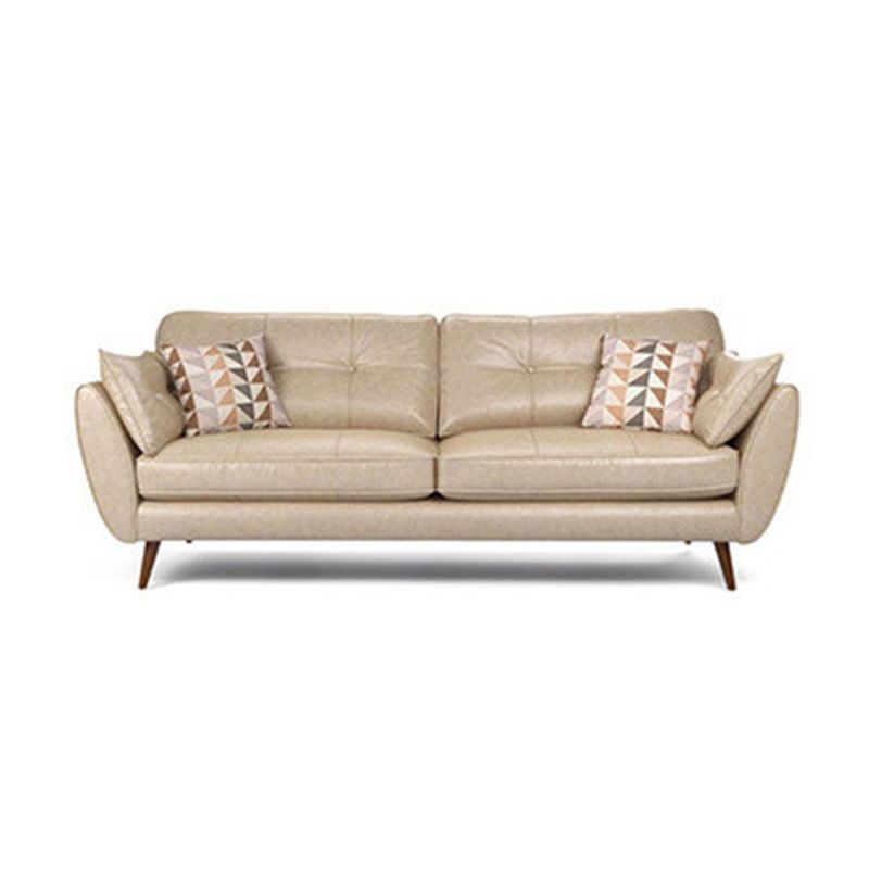 33.4" H 3-4 Seater Faux Leather Flared Arm Sofa for Living Room