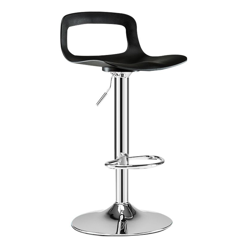 Modern Footrest Bar Stool Plastic Low Back Bucket Indoor Swivel Counter Stool