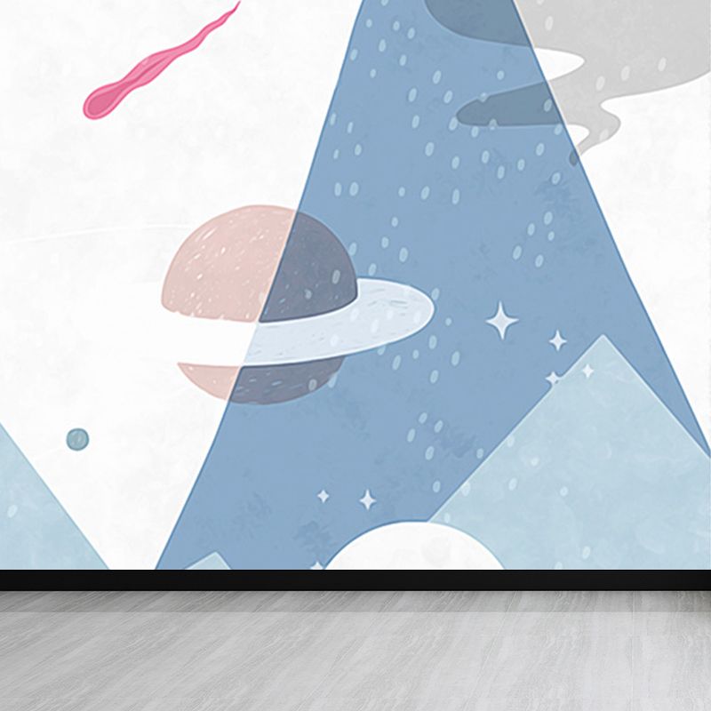 Stain Resistant Cartoon Print Mural Non-Woven Children's Art Wall Decor for Kids Room