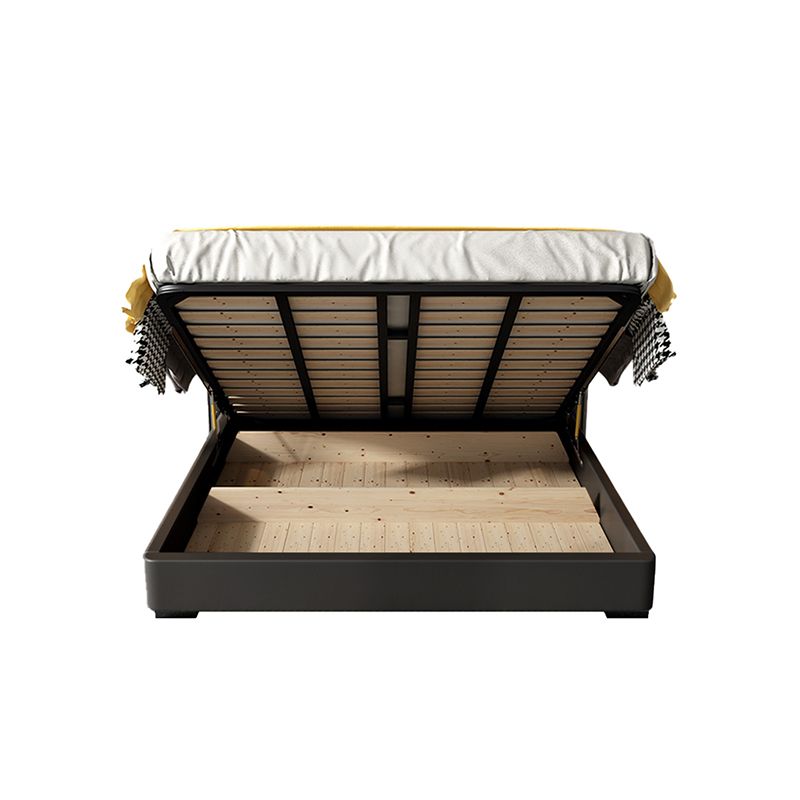 Pine Wood Standard Bed Wood and Upholstered Bed with Custom Legs