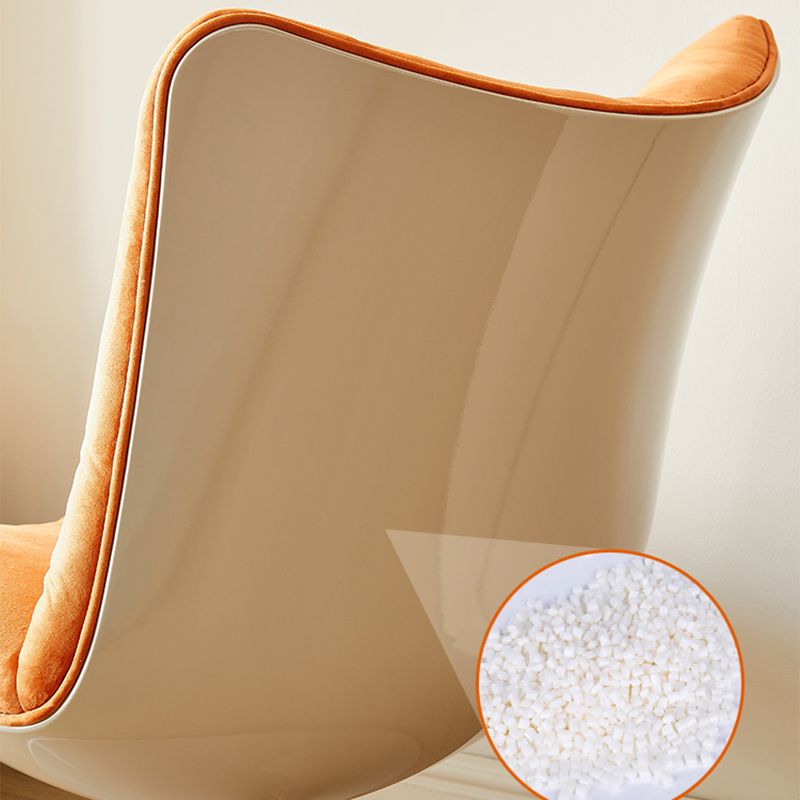 Swivel Parsons Chair with Round Metal Base and Fixed Back for Living Room