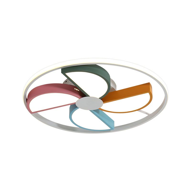 Lámpara de techo de molino de viento acrílico, iluminación empotrada de montaje empotrado LED blanco macarrón para dormitorio, 16,5 "/20,5" de ancho