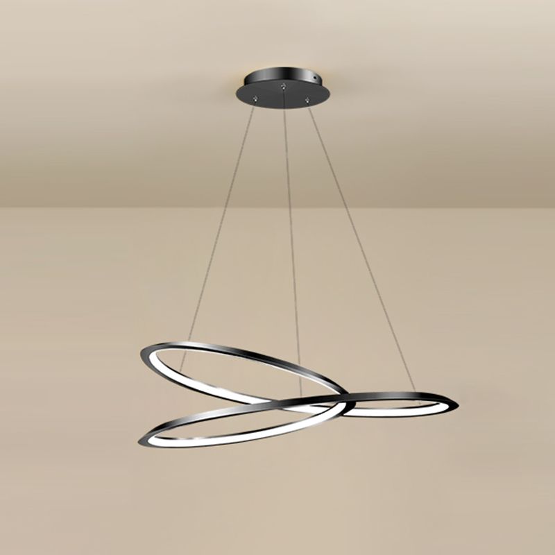 1 Light Twist Chandelier LED Modern Hanging Light Fixtures for Living Room Bedroom