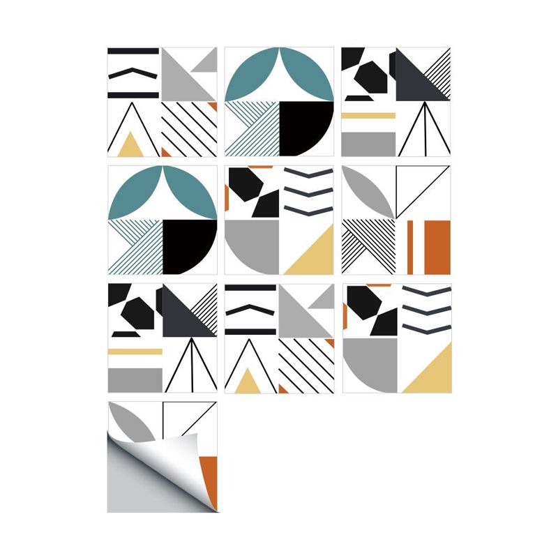 Geometric Shapes Wallpaper Panels Grey Modern Wall Covering for Living Room, Easy Peel off