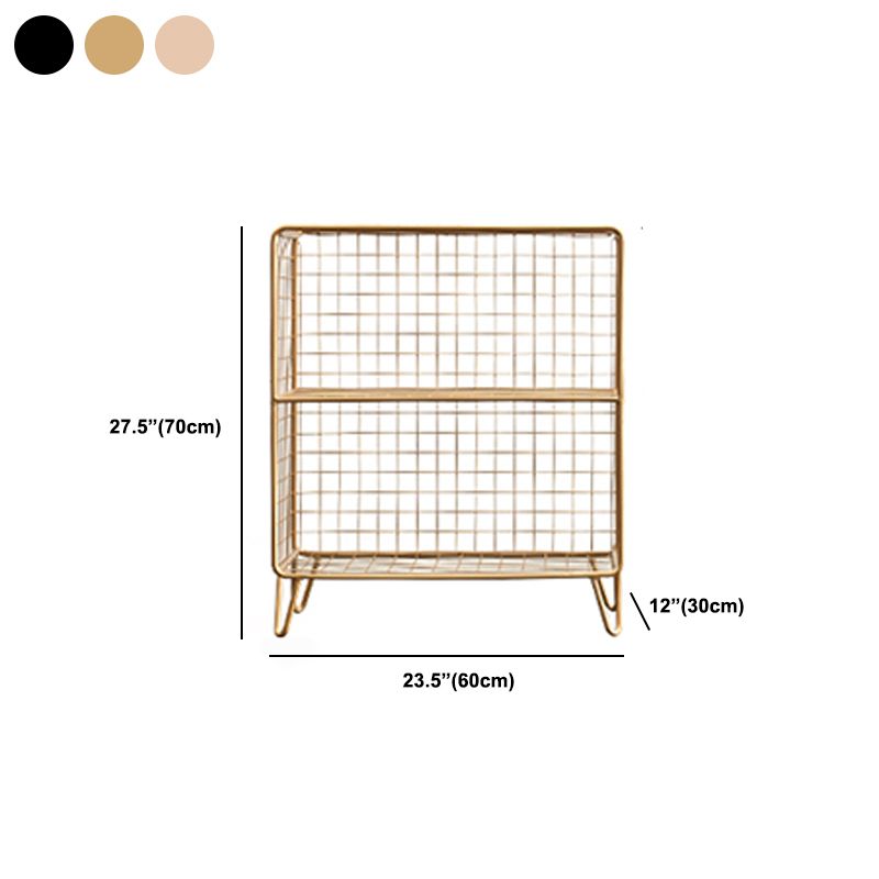 Light Luxury Metal Bookshelf Closed Back Shelf Bookcase with Legs