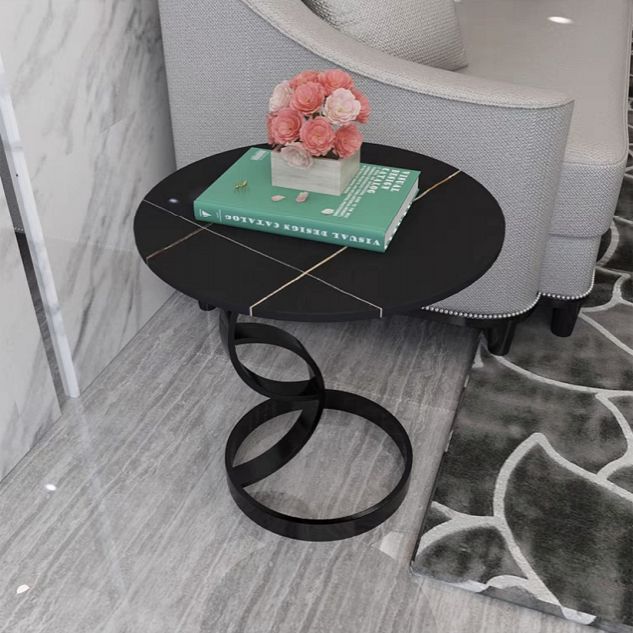 Stone Square Accent Side Table 20.87-In Tall Abstract Side End Table