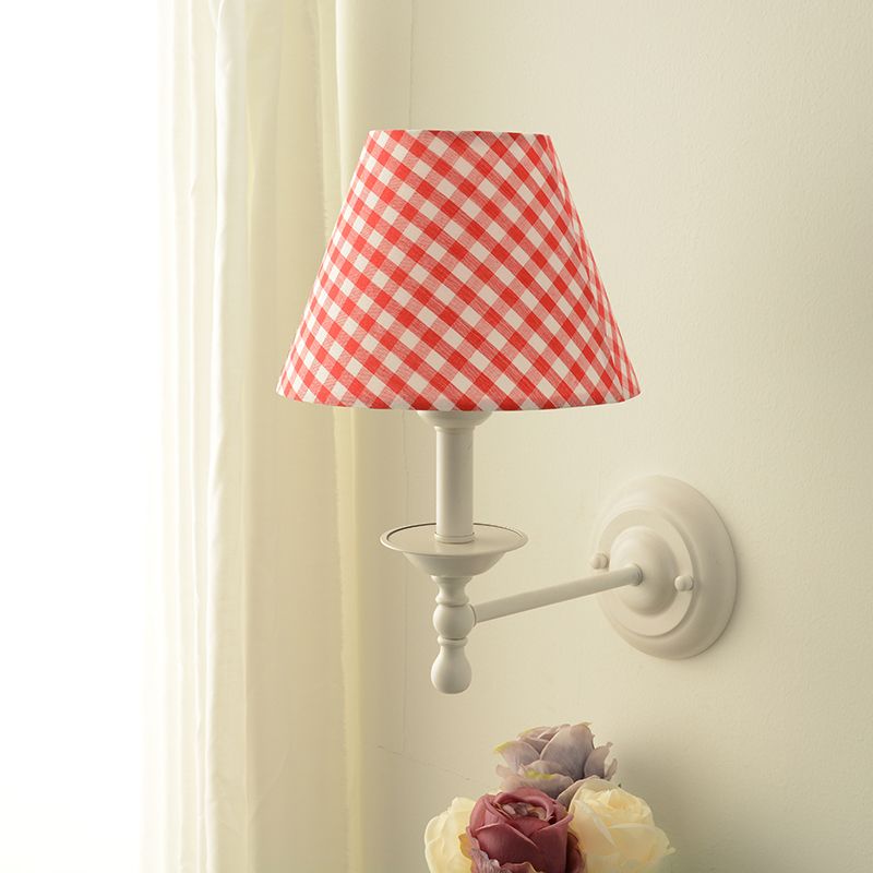 Macaron Wall Mount Light 1-Light Wall Light with Fabric Shade for Living Room