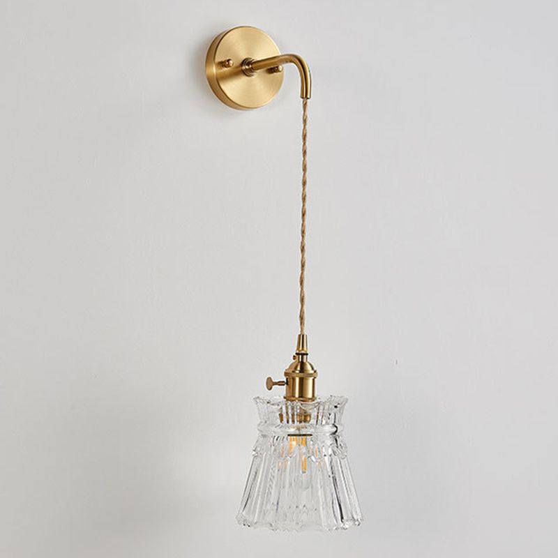 Nombra a campana a coste semplicità lampada a parete in ottone lampada da parete a 1 luce con design a interruttore rotante