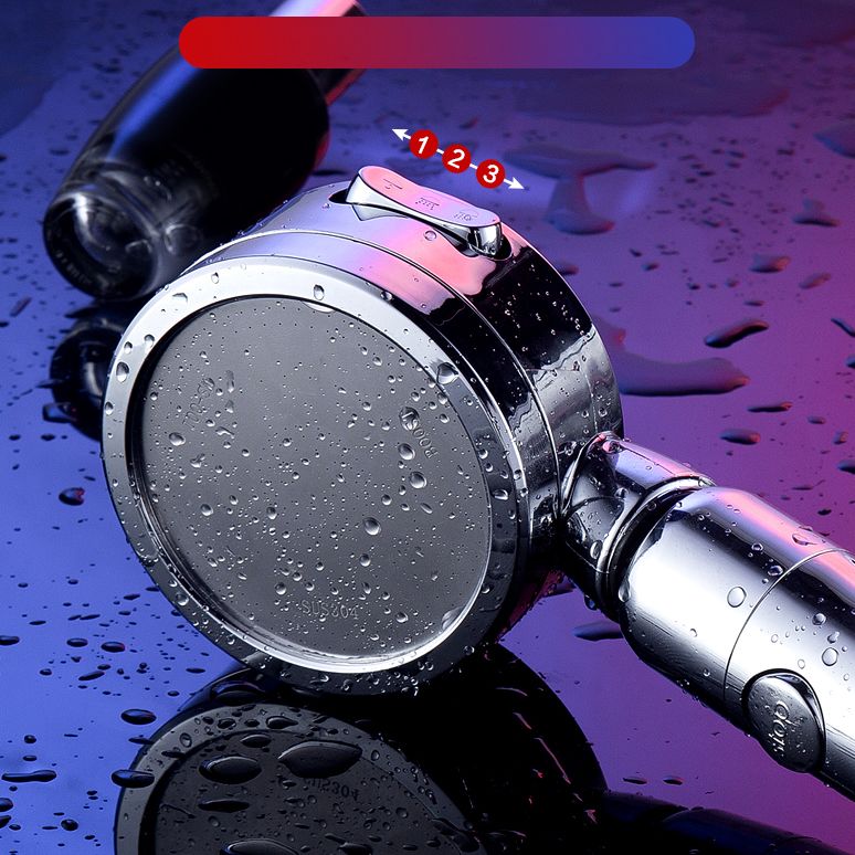 Contemporary Handheld Shower Head Round 3 Setting Spray Head in Silver