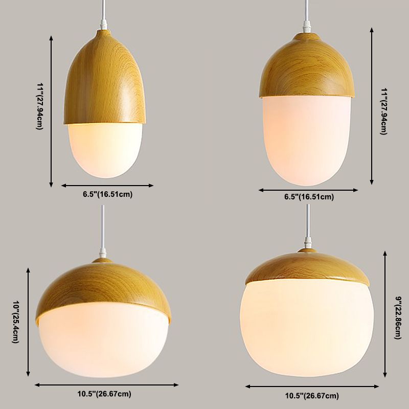 1-Light Pendant Light Modern Style Geometric Shape Lighting Pendant with Glass Shade