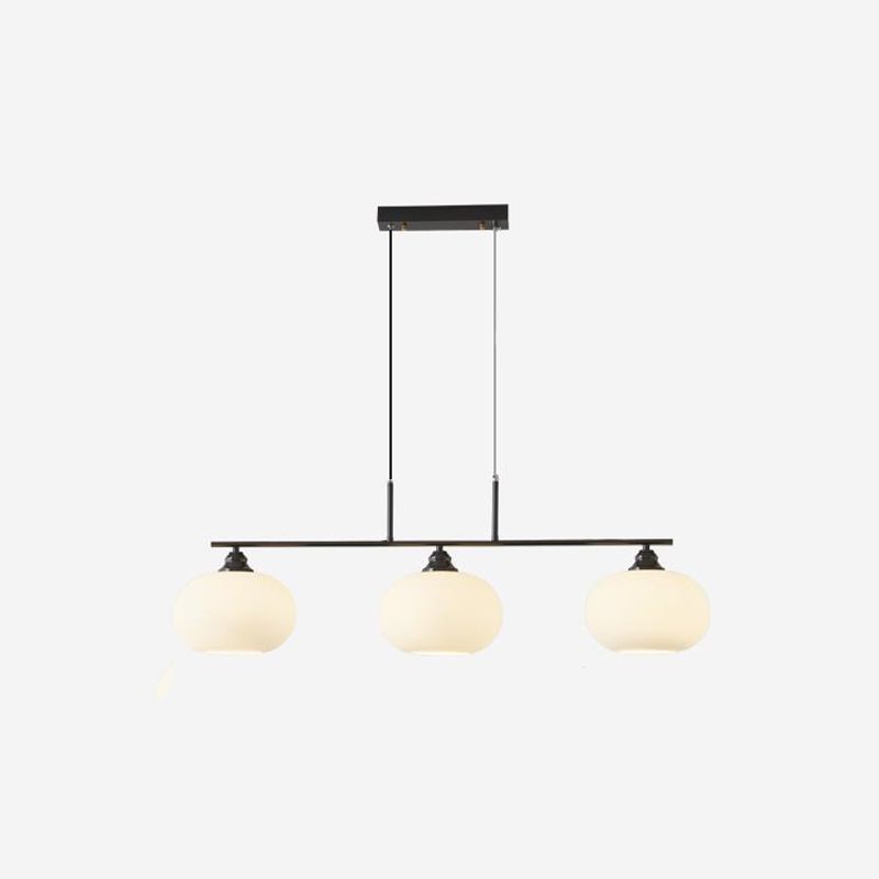 3/4-Light Contemporary Kitchen Island Lighting Shaded Ceiling Light in Golden/Black