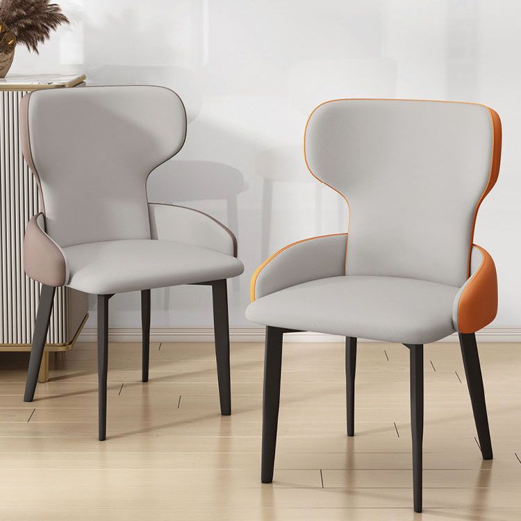 Sedie da pranzo in stile moderno sedie a bracciole con gambe in metallo per cucina