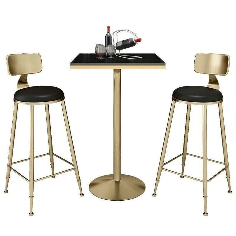 Stone Bar Table Glam Pedestal Bar Height Pub Table for Indoor