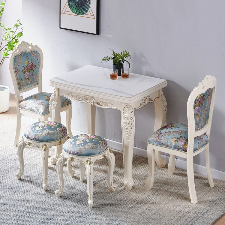 Upholstered European Style Restaurant Side Chair White Open Dining Chair