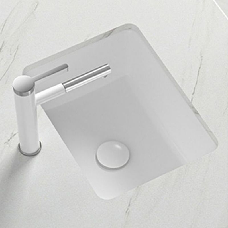 Modern Style Bathroom Sink Undermount Ceramic Bathroom Sink in White