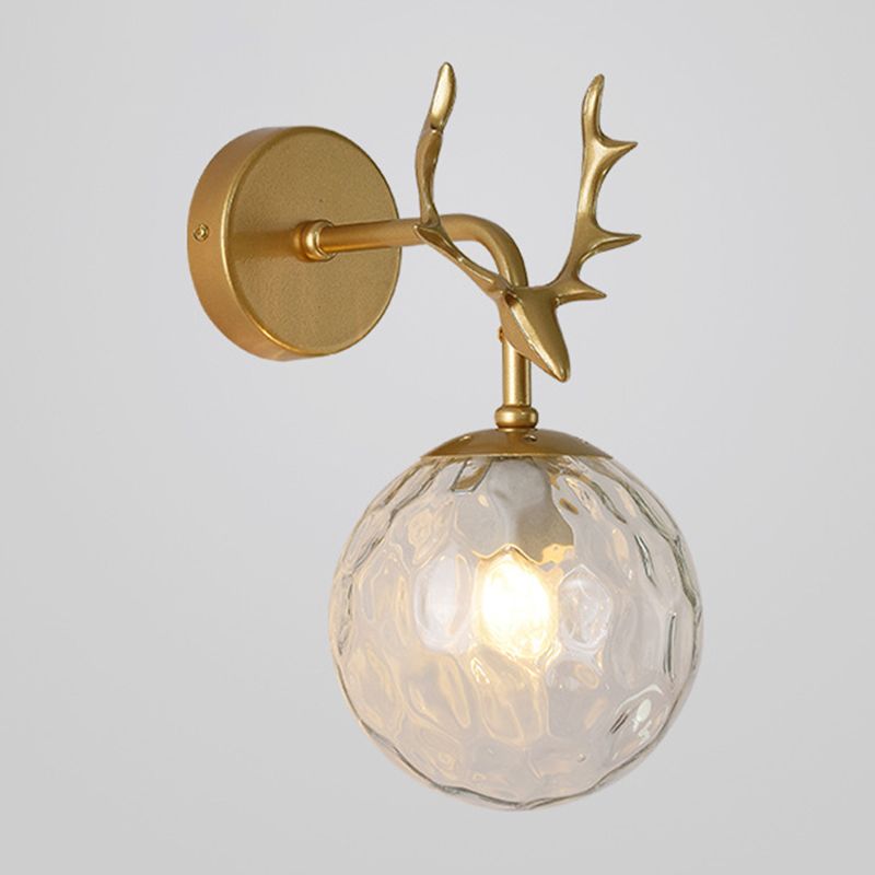 Glass Globe Sconce Light Modern 1-Light Sconce Light Fixture