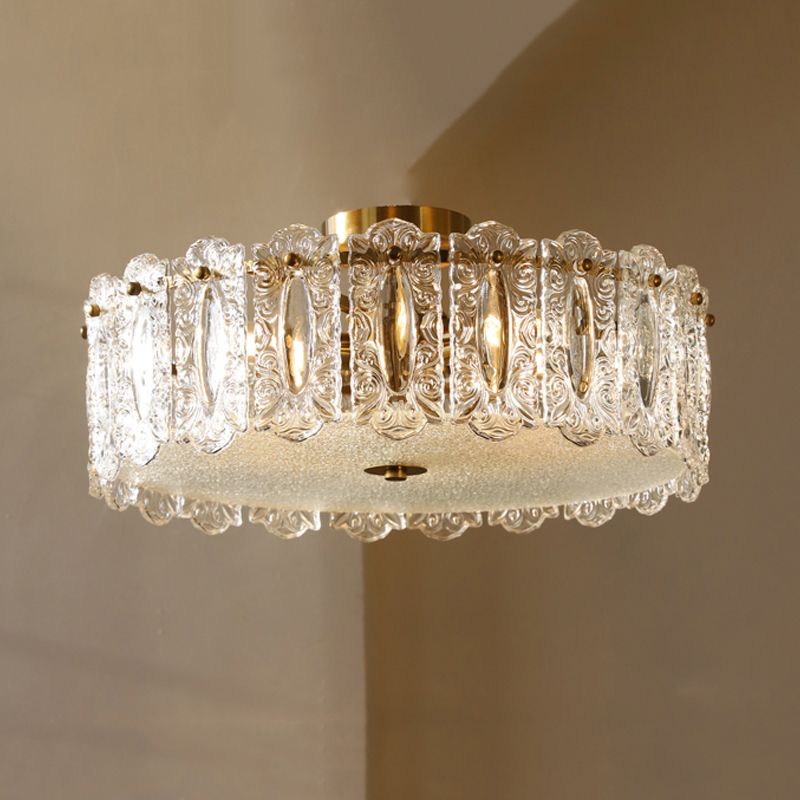Contemporary Ceiling Lamp Simplicity Glass Flush Mount Light Fixture