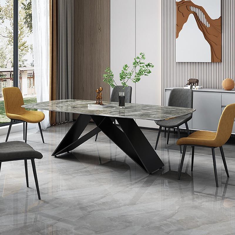 Stone Top Dining Table Traditional Luxury Table with Pedestal Base