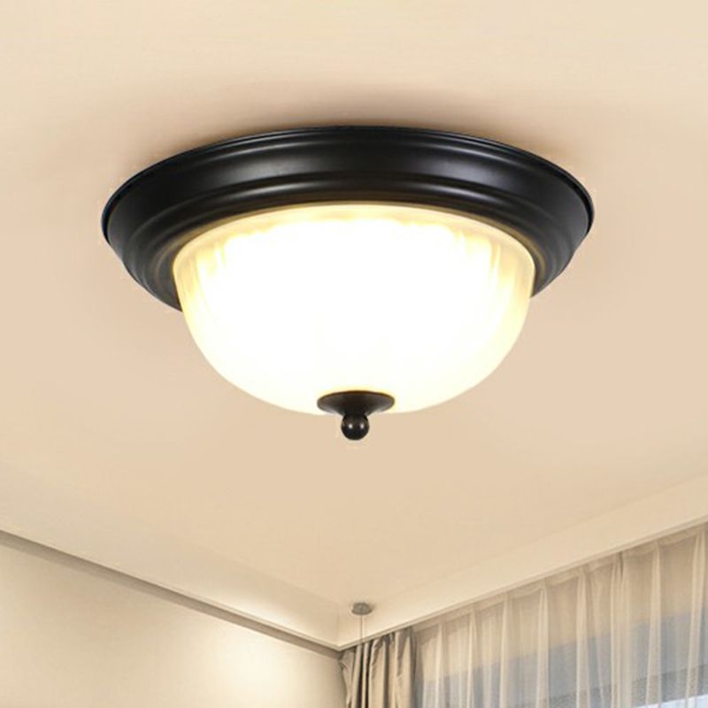 Bol inversé verre givré LED plafonnier Vintage salon encastré luminaire