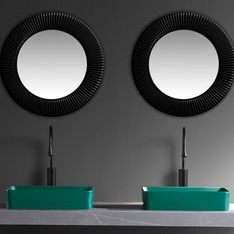 Modern Bathroom Sink Ceramic Oval White Basin Drain Assembly Bathroom Sink