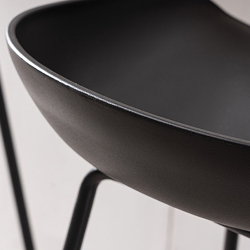 Modern Armless Backrest Counter Stool Iron Bar Stool with Plastic Seat
