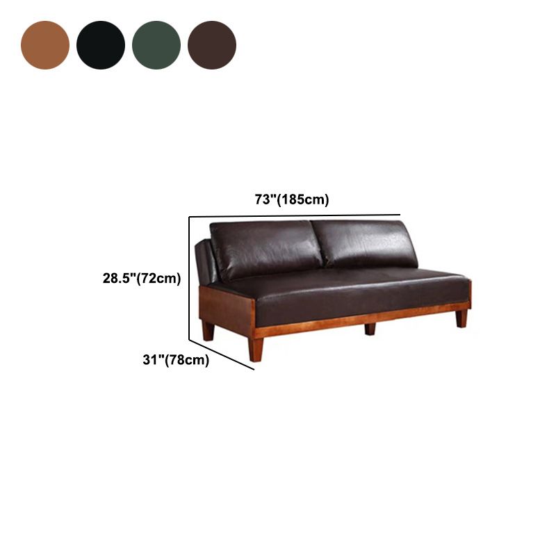 28.3"H Faux Leather Armless Convertible Sofa for Living Room