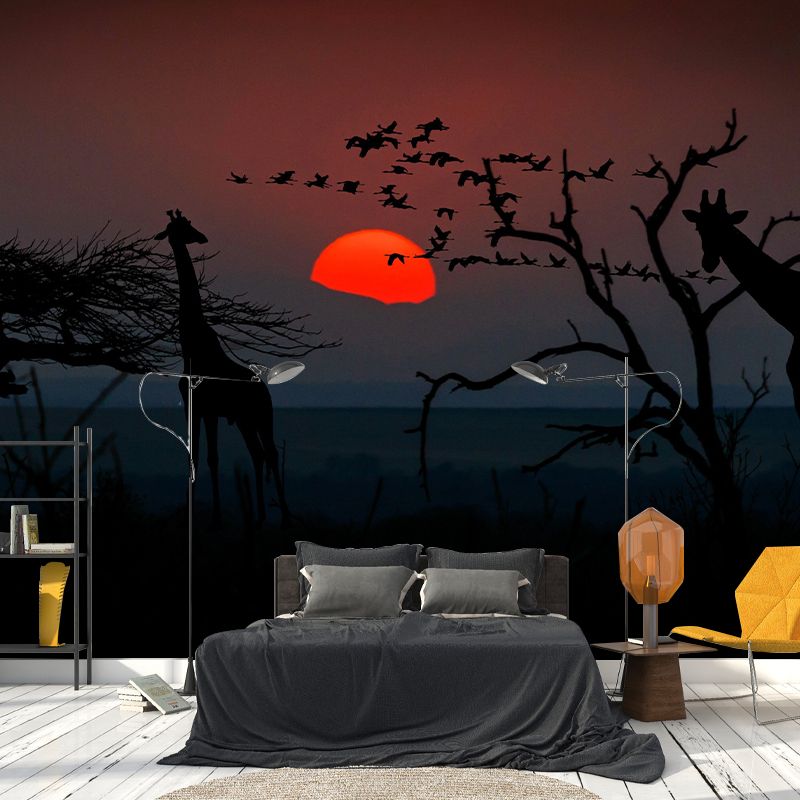 Photography Pattern Mildew Wall Mural Sunset Horizontalt for Living Room