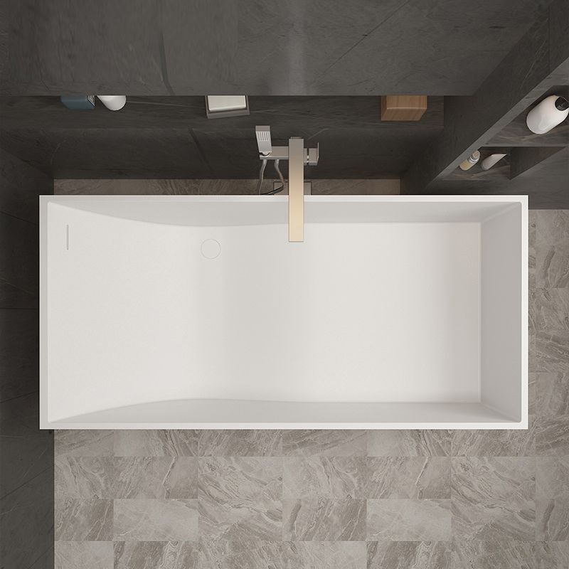 Modern Soaking Freestanding Bath Tub Stone Bathroom Bathtub with Overflow Trim