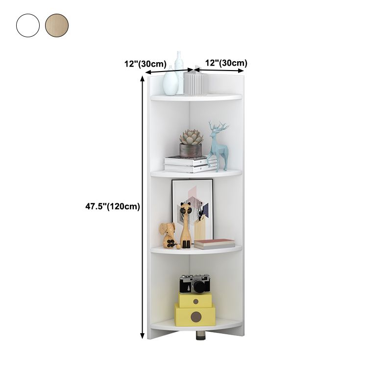 Closed Wooden Bookshelf Modern Home Living Room Multi-layer Corner Bookcase