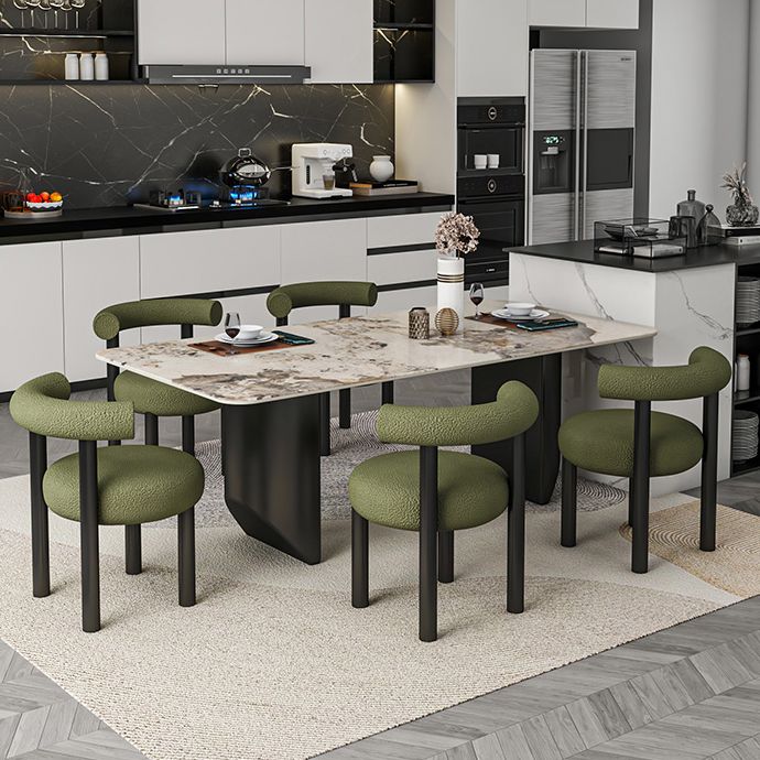 Modern 1/5/6/7 Pieces Dining Set Rectangle Stone Dining Table for Dining Room
