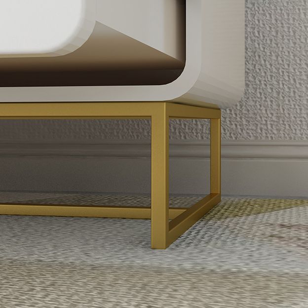 Modern Accent Chest with Iron Base and Solid Wood Soft Close Chest