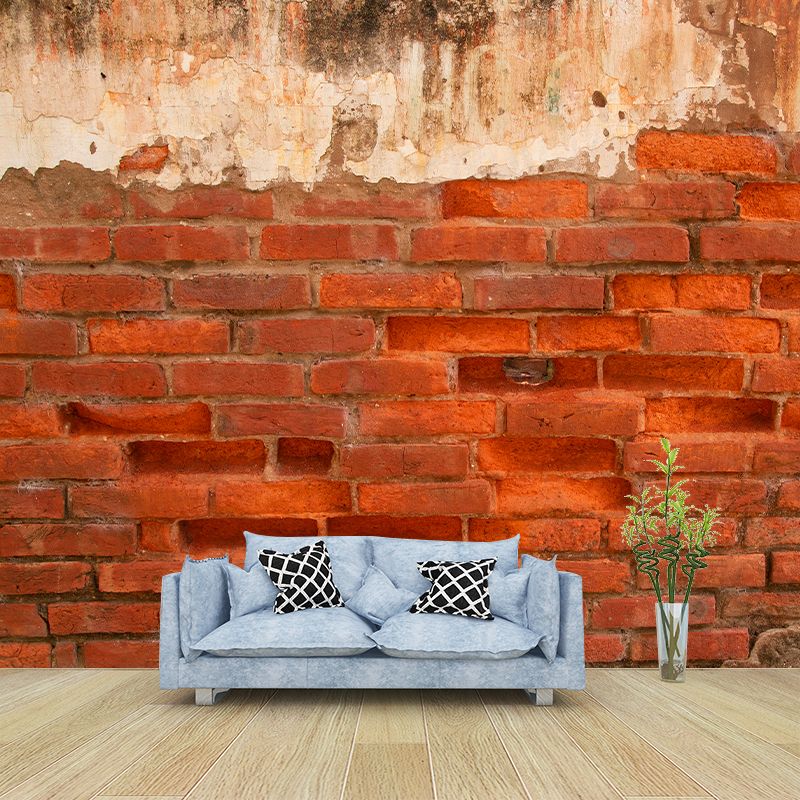 Industrial Style Brick Wall Mural for Dining Room Moisture Resistant, Personalized Size Available