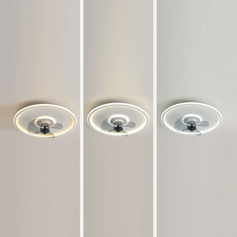 Round Shape Metal Ceiling Fans Modern Style Single Light Ceiling Lamp