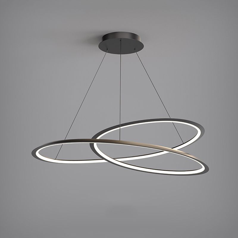 Black Aluminum Hanging Pendant Lights Contemporary Hanging Lamps for Living Room