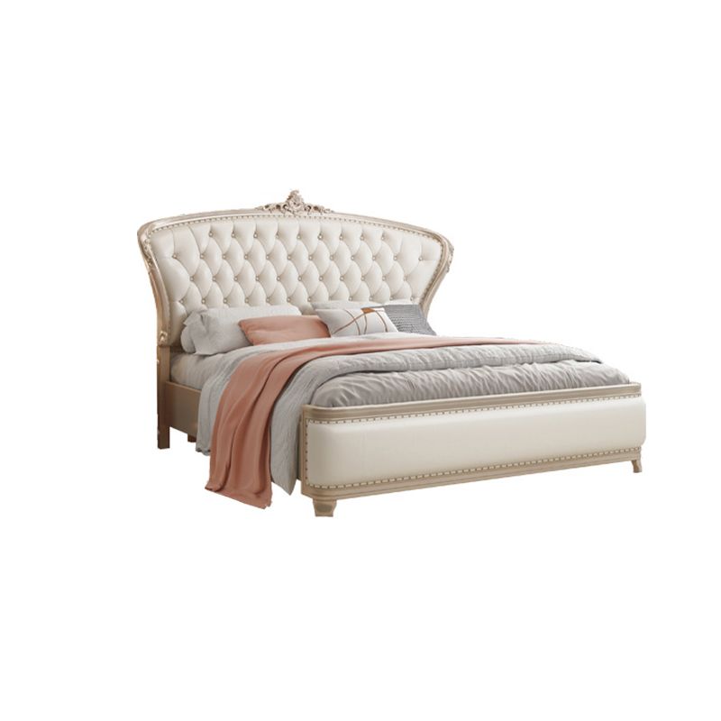 Victorian Foam Standard Bed Pine Wood Storage Bed Frame for Home