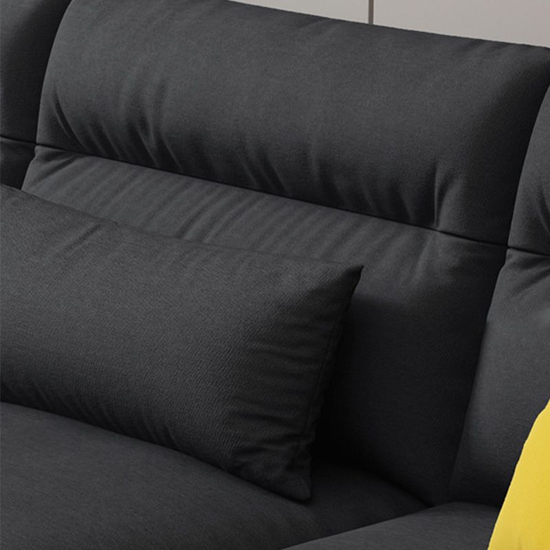 Modern Pillow Back Sectionals Faux Leather Pillow Top Arm Sectionals