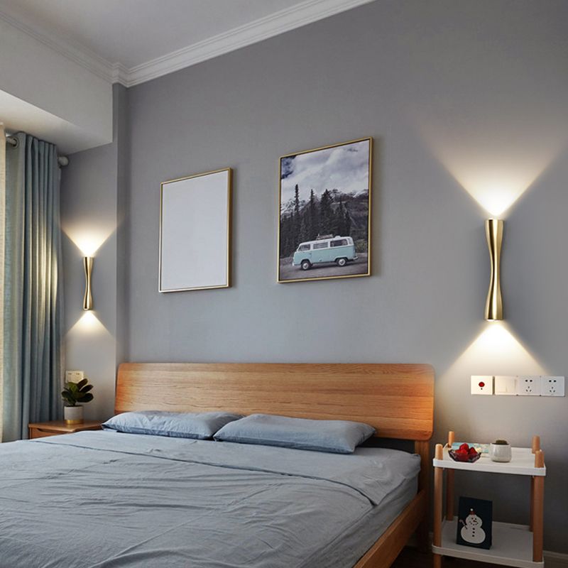 Moderni tubi in stile minimalista lampada montata a parete 2 luci illuminazione montata a parete con tonalità in alluminio