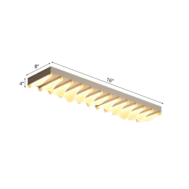 16"/23.5"/31.5" Wide Acrylic Rectangular Ceiling Flush Light Fixture Modern LED White Flushmount in Warm/White Light