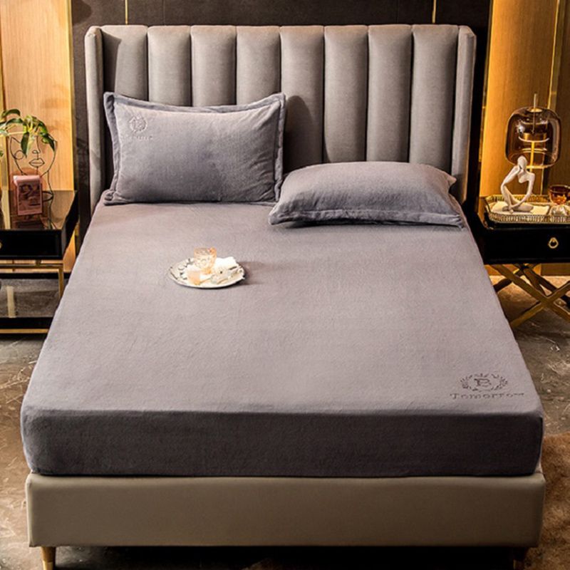 Soild Bed Sheet Set Flannel Super-soft Standard Fitted Sheet