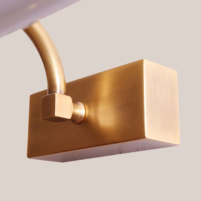 Accensione a parete lineare in metallo a 1 luce moderna Specchio da parete Montaggio di montaggio in ottone