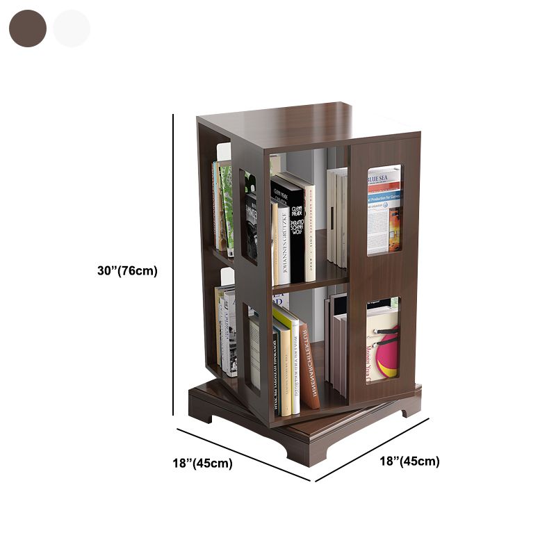 Solid Wood Bookshelf Scandinavian Rotatable Open Back Bookshelf