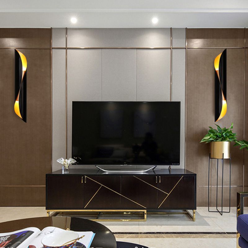 Modern Luxury LED Wall Lamp Wrought Iron Cylindrical Wall Sconce for Interior Spaces