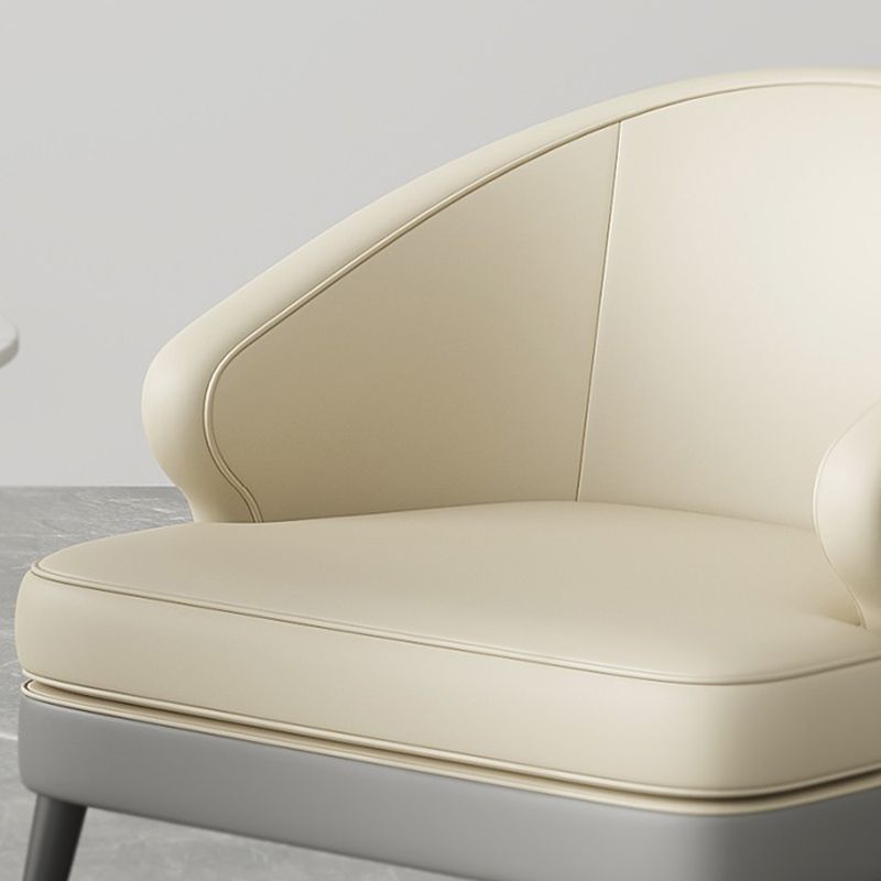 23.62" Wide Arm Chair Faux Leather Recessed Arms Accent Chair