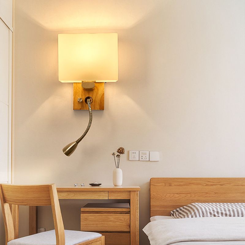 Moderna lámpara rectangular de madera Dispara de pared de pared una lámpara montada en la pared para sala de estar