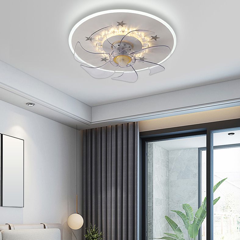 Weiße Stern Deckenlüftel Lampe Nordic LED Metal Semi Flush Mount Light für Schlafzimmer