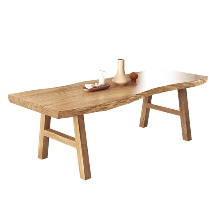 Rectangle Wood Color Dining Table Solid Wood Table Modern Style with 4 Legs