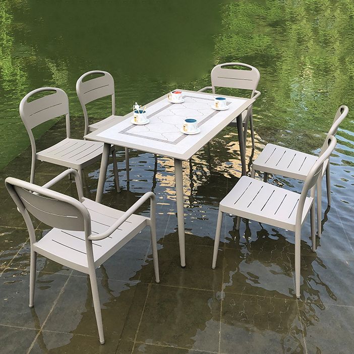 Modern 1/5/7 Pieces Dining Table Set Stone Dining Table Set for Outdoor