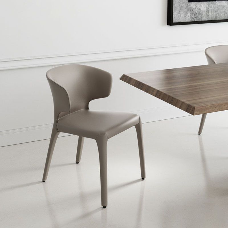 Silla de comedor de cuero sintético contemporáneo, sillas de comedor de metal para uso en restaurantes